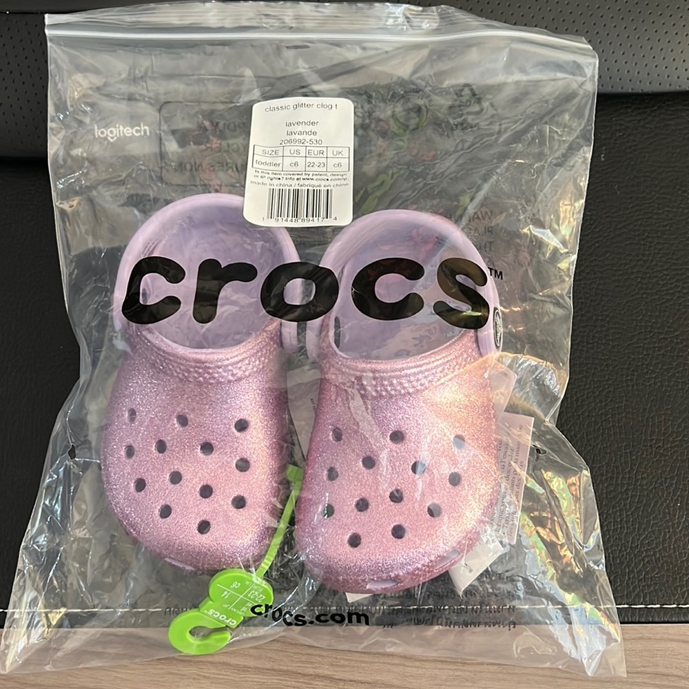 NWT Toddler Glitter Crocs